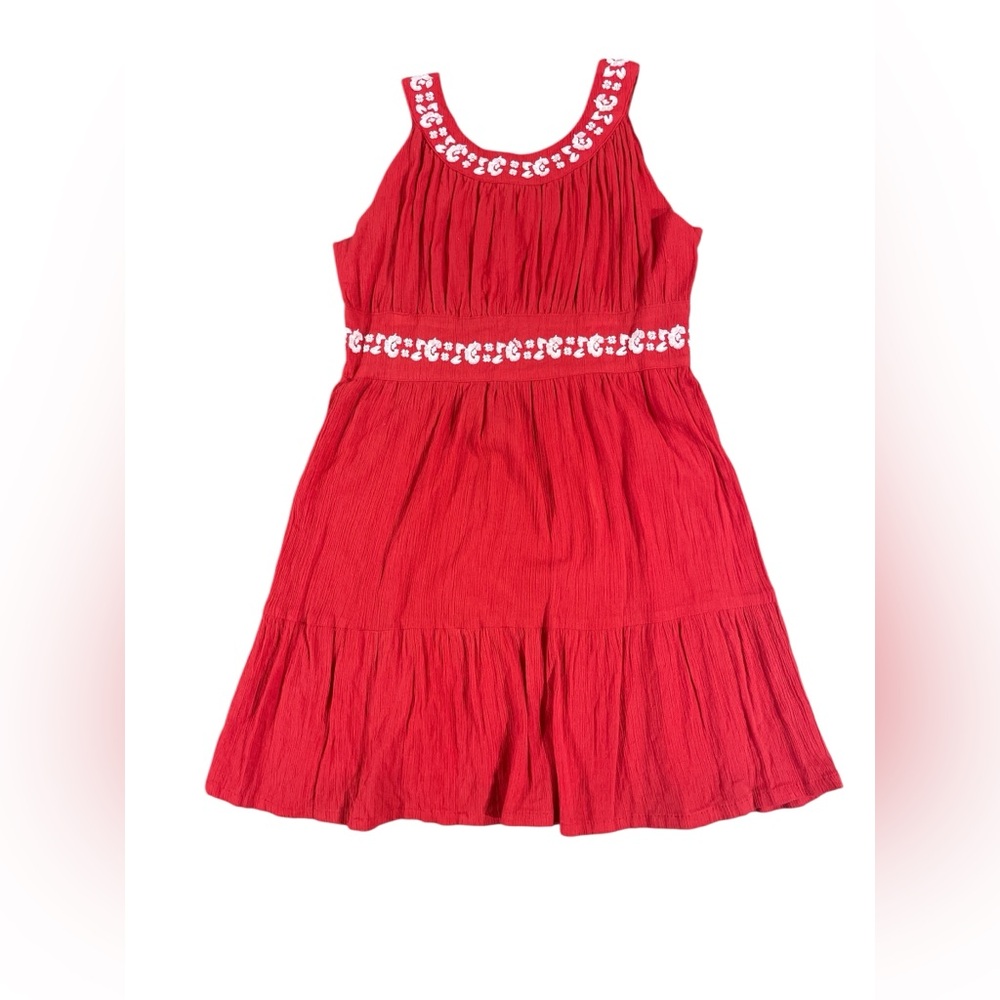 Kc Parker Red Ruched Halter Sundress